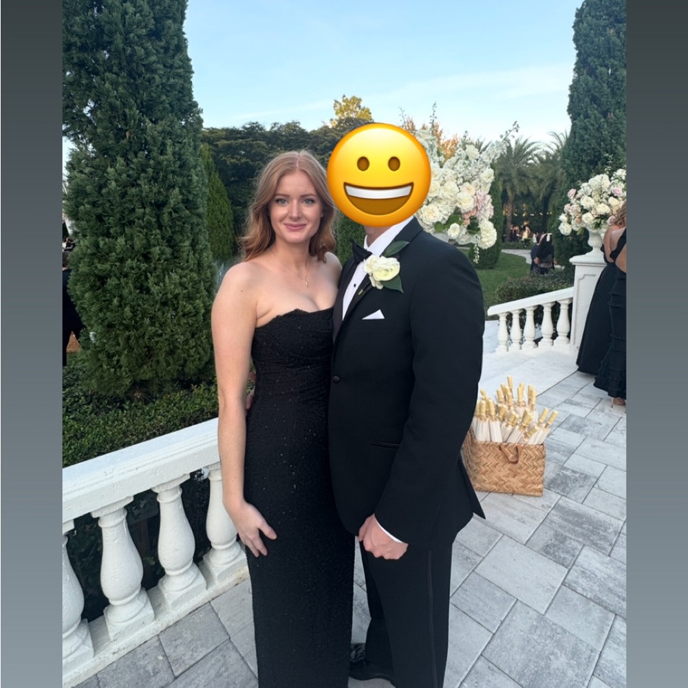 Oh Polly black strapless dress